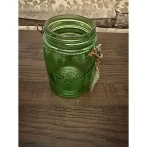 Vintage Green Glass Preservatives Jar